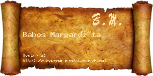 Babos Margaréta névjegykártya